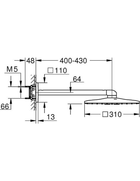 Grohe augšējā duša Rainshower SmartActive Cube 26479LS0 - 16 Grohe augšējā duša Rainshower SmartActive Cube 26479LS0 - 16