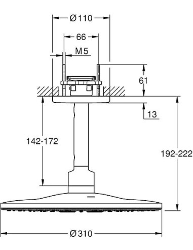 Grohe augšējā duša Rainshower SmartActive 26477000 - 3