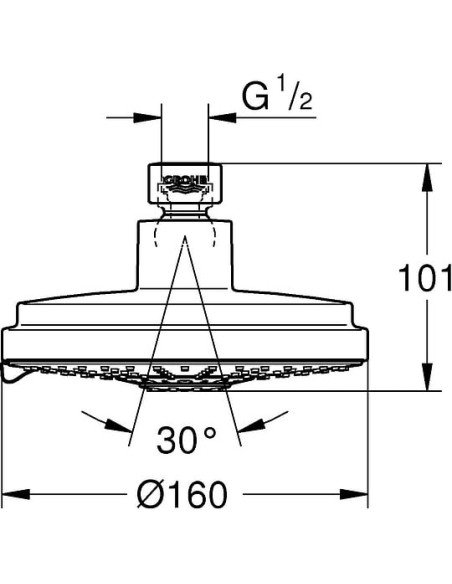 Grohe augšējā duša Rainshower Cosmopolitan 160 27134000 - 4 Grohe augšējā duša Rainshower Cosmopolitan 160 27134000 - 4