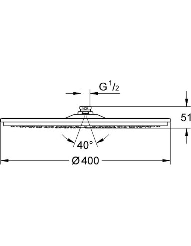 Grohe augšējā duša Rainshower Cosmopolitan 400 28778000 - 9