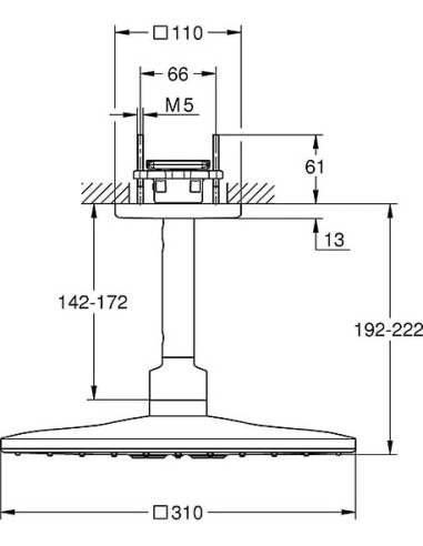 Grohe augšējā duša Rainshower SmartActive Cube 26481LS0 - 3