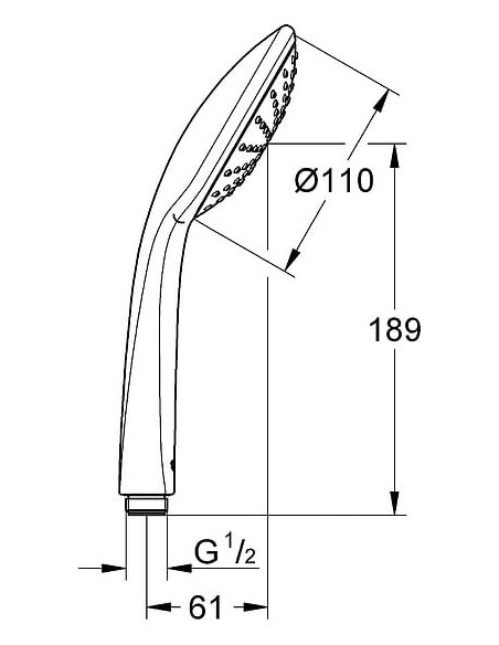 Grohe rokas duša Euphoria Mono 27265000 - 16 Grohe rokas duša Euphoria Mono 27265000 - 16