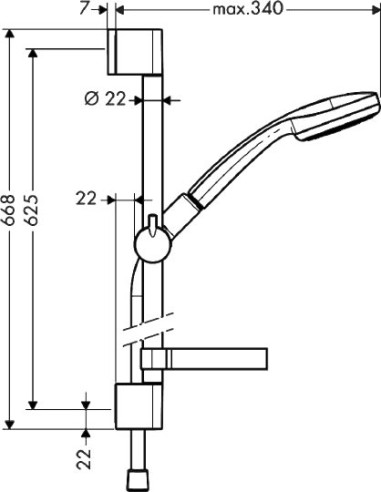 Hansgrohe dušas komplekts Croma 100 1jet 27717000