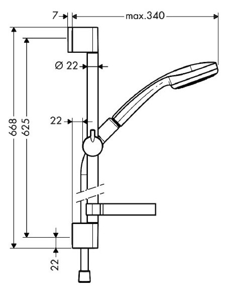 Hansgrohe dušas komplekts Croma 100 1jet 27717000