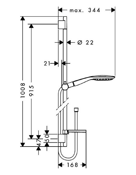 Hansgrohe dušas komplekts Raindance Select E 150 27857400