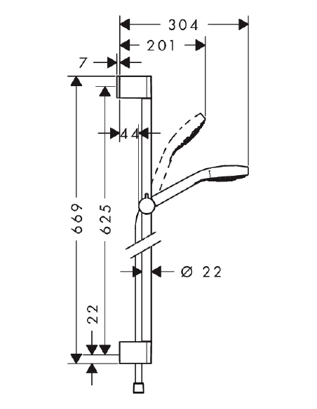 Hansgrohe dušas komplekts Croma Select S Multi 26560400