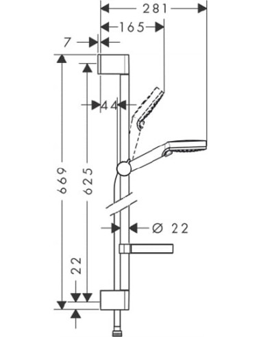 Hansgrohe dušas komplekts Crometta Vario 650...