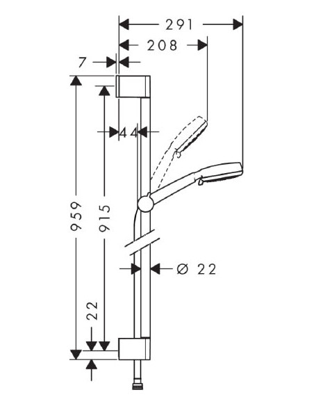 Hansgrohe dušas komplekts Crometta 100 Vario Uni 26657400