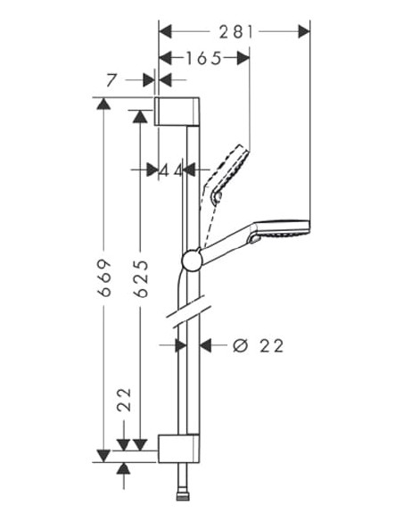 Hansgrohe dušas komplekts Crometta Vario 650 26532400
