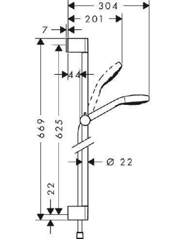 Hansgrohe dušas komplekts Croma Select S Vario...