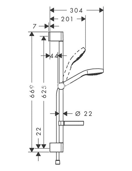 Hansgrohe dušas komplekts Croma Select  E 26586400