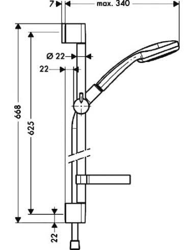 Hansgrohe dušas komplekts Croma 100 Vario 27772000