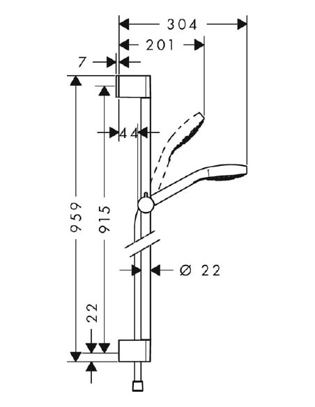 Hansgrohe dušas komplekts Croma Select S Multi 26570400