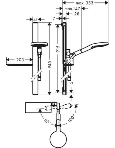Hansgrohe dušas komplekts Raindance Select S...