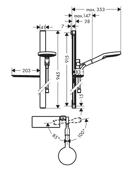 Hansgrohe dušas komplekts Raindance Select S 120 3jet Unica E 27648400