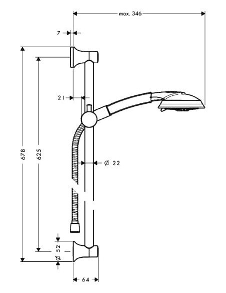 Hansgrohe dušas komplekts Raindance Classic 100 AIR 3 jet 27843000