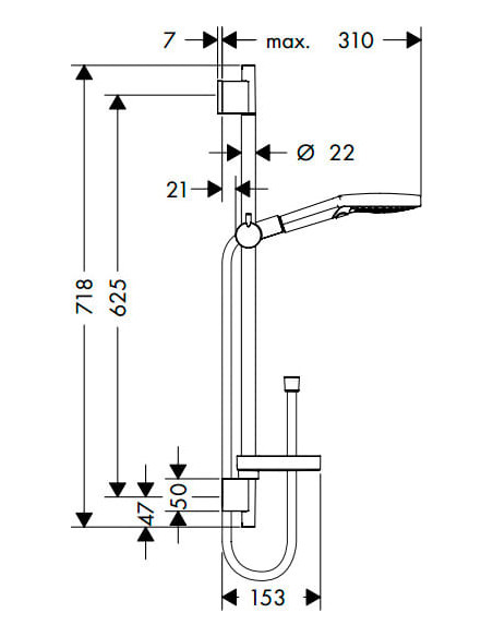 Hansgrohe dušas komplekts Raindance Select S 120 3iet 26630000