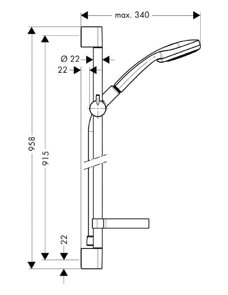 Hansgrohe dušas komplekts Croma 100 Multi 27774000