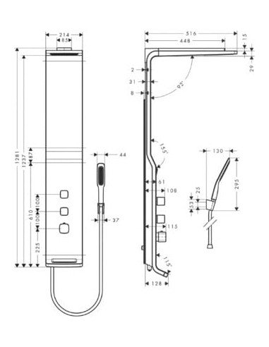Hansgrohe dušas panelis Raindance Lift 27008400