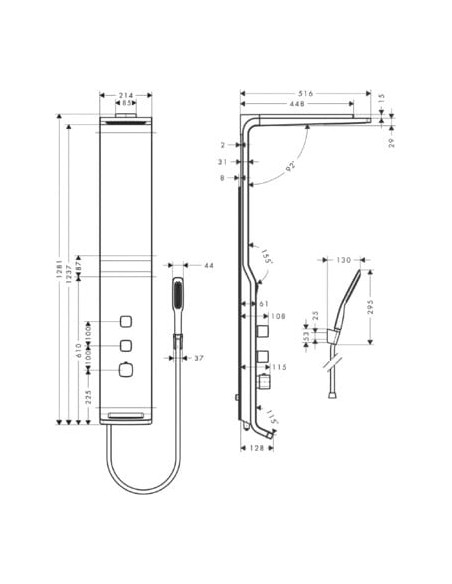 Hansgrohe dušas panelis Raindance Lift 27008400