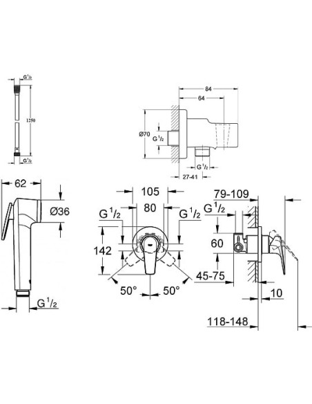 Grohe higiēniska duša BauEdge 124900 - 7