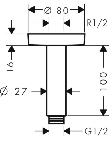 Hansgrohe kronšteins augšējai dušai 27393700
