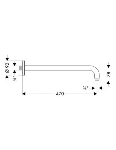 Hansgrohe kronšteins augšējai dušai 27410000