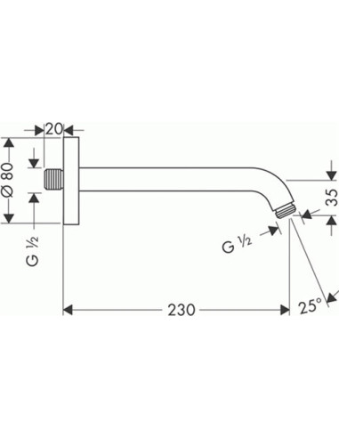 Hansgrohe kronšteins augšējai dušai 27412000 - 3