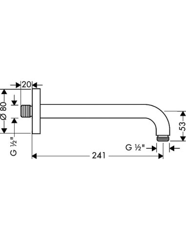 Hansgrohe kronšteins augšējai dušai 27409000
