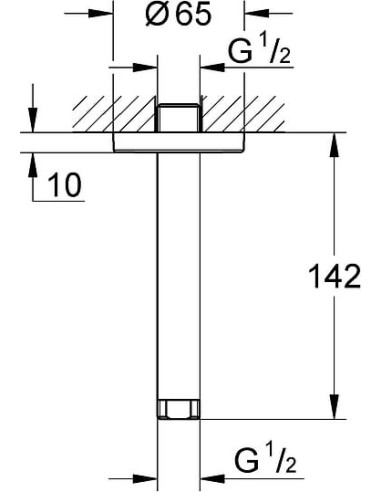 Grohe kronšteins augšējai dušai Rainshower 28724000 - 3