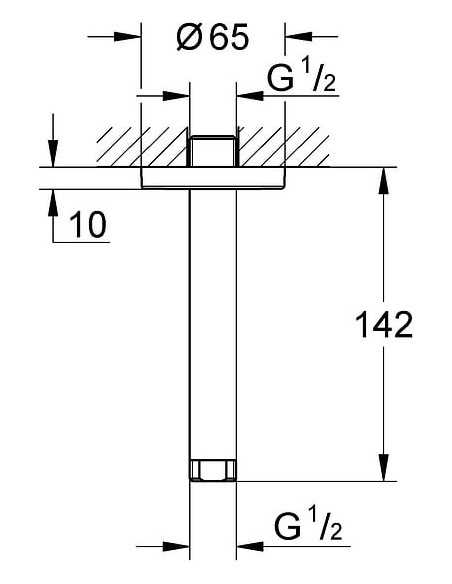 Grohe kronšteins augšējai dušai Rainshower 28724000 - 3