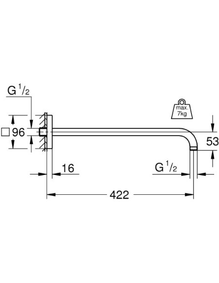 Grohe kronšteins augšējai dušai Rainshower 26145000 - 3
