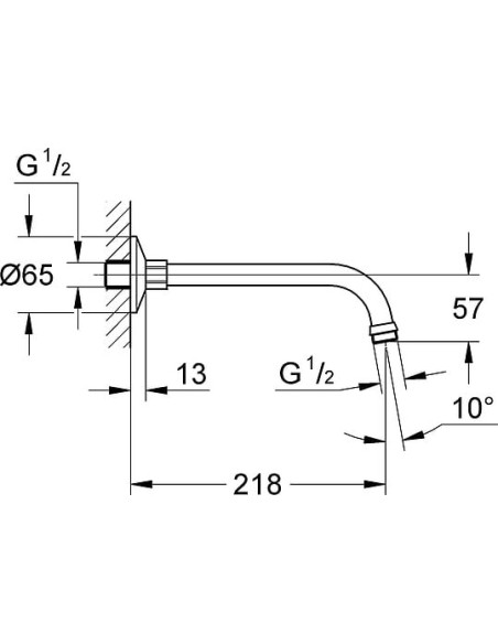 Grohe kronšteins augšējai dušai Relexa 27406000 - 3