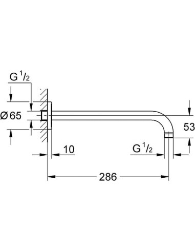 Grohe kronšteins augšējai dušai Rainshower 28576000 - 7