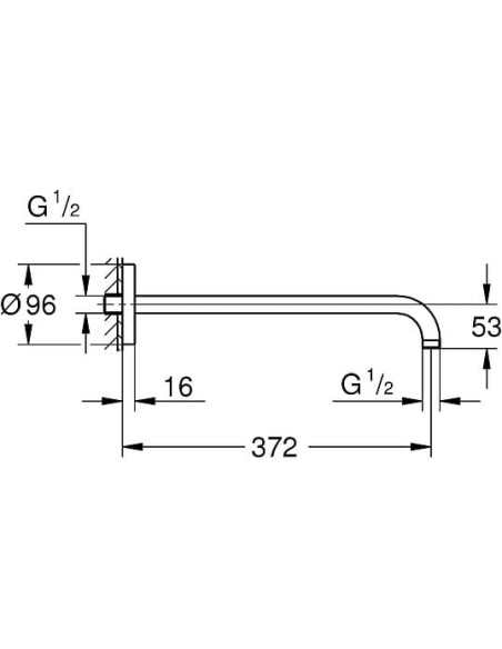 Grohe kronšteins augšējai dušai Rainshower 28982000 - 6
