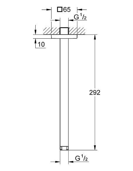 Grohe kronšteins augšējai dušai Rainshower 27484000 - 3 Grohe kronšteins augšējai dušai Rainshower 27484000 - 3