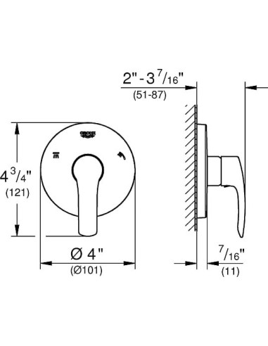 Grohe dušas plūsmas slēdzis Eurosmart 19972002 - 3