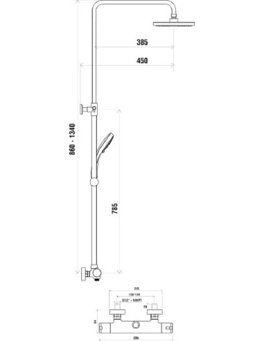 Ravak dušas komplekts TE 091.00/150 - 5
