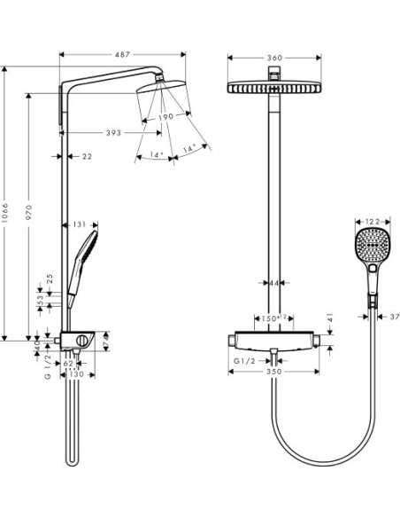 Hansgrohe dušas komplekts Raindance Select E 360 27112400