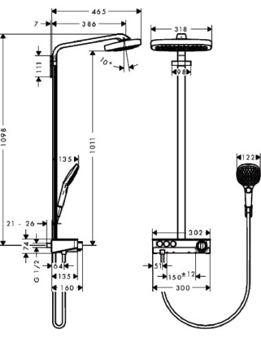 Hansgrohe dušas komplekts Raindance Select E...