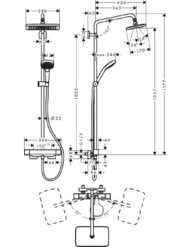 Grohe rokas duša Rainshower Icon 27630000 - 16