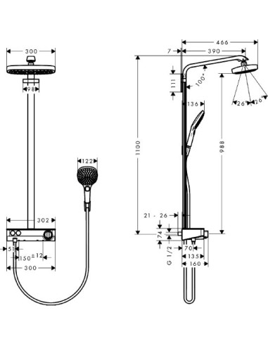 Hansgrohe dušas komplekts Raindance Select E...
