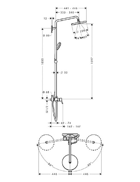 Grohe rokas duša Euphoria Champagne 27222000 - 19 Grohe rokas duša Euphoria Champagne 27222000 - 19