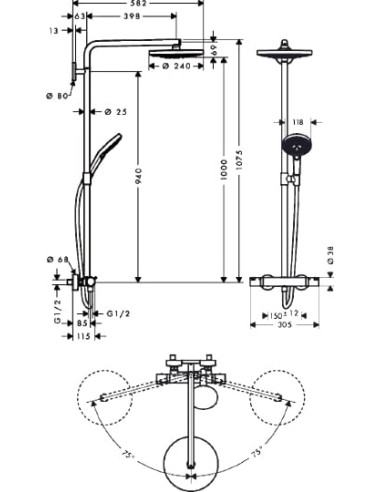 Hansgrohe dušas komplekts Raindance Select S...