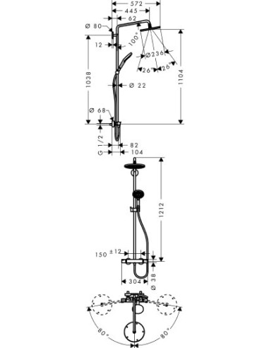 Hansgrohe dušas komplekts Raindance Select S...