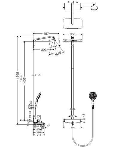 Hansgrohe dušas komplekts Raindance Select E...