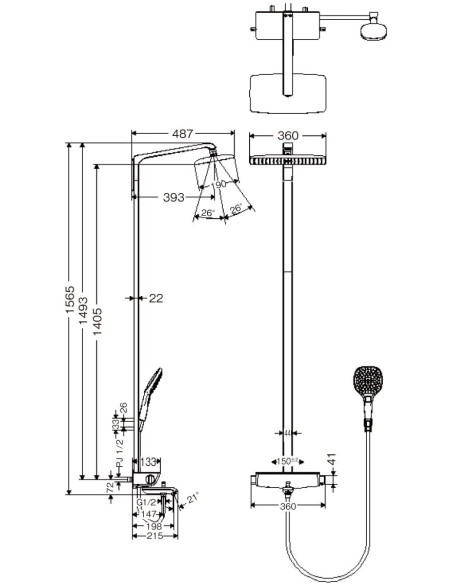 Hansgrohe dušas komplekts Raindance Select E 360 27113400