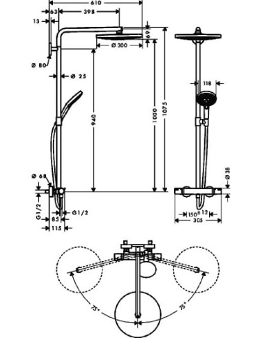 Hansgrohe dušas komplekts Raindance Select S...