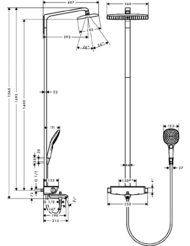 Hansgrohe dušas komplekts Raindance Select E...