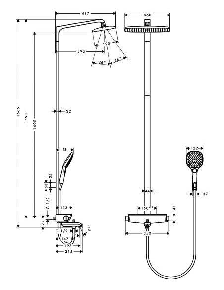 Hansgrohe dušas komplekts Raindance Select E 360 27113000